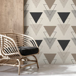 Removable Wallpaper Peel and Stick Wallpaper Wall Paper Wall Mural - Geometric Triangles Wallpaper - C244