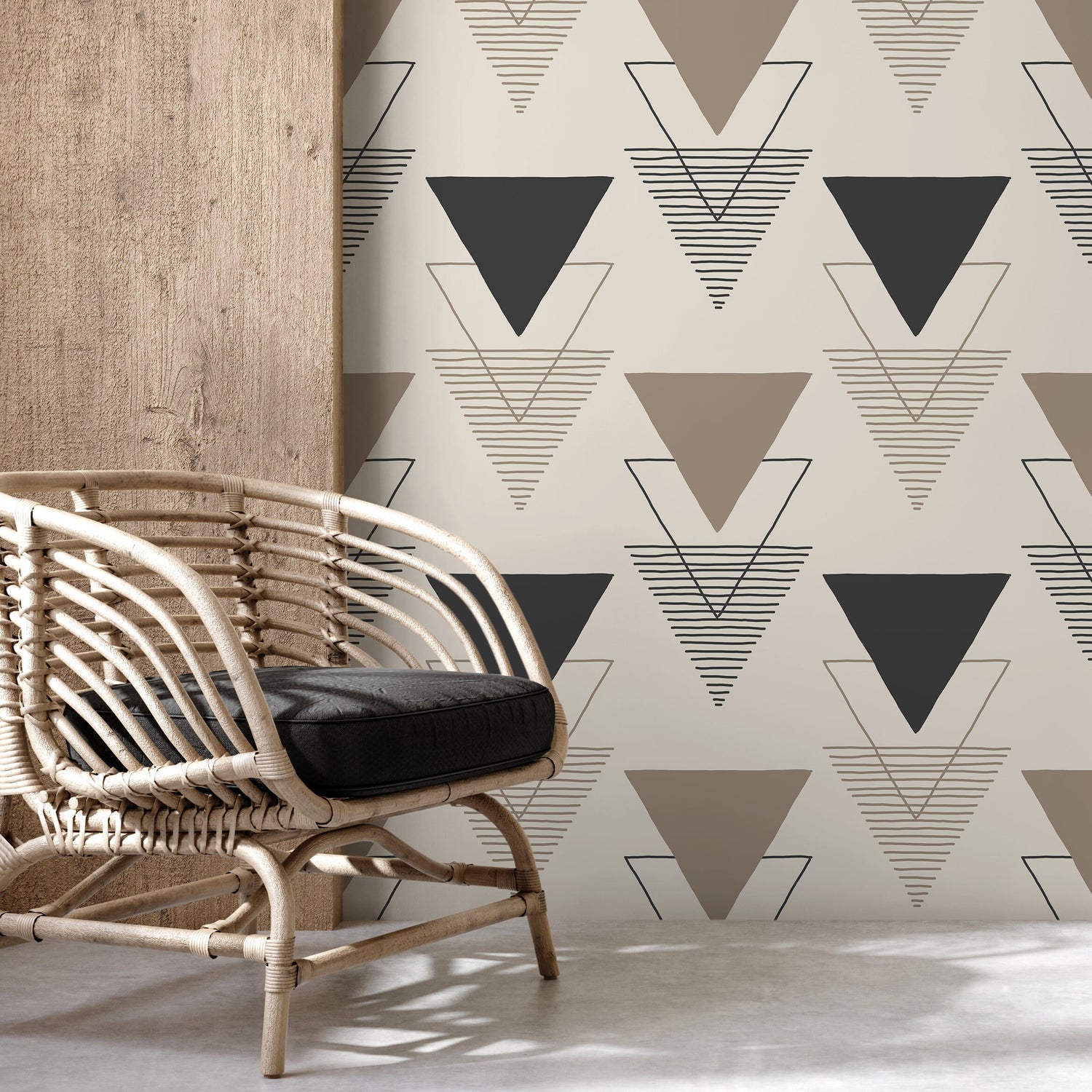 Removable Wallpaper Peel and Stick Wallpaper Wall Paper Wall Mural - Geometric Triangles Wallpaper - C244