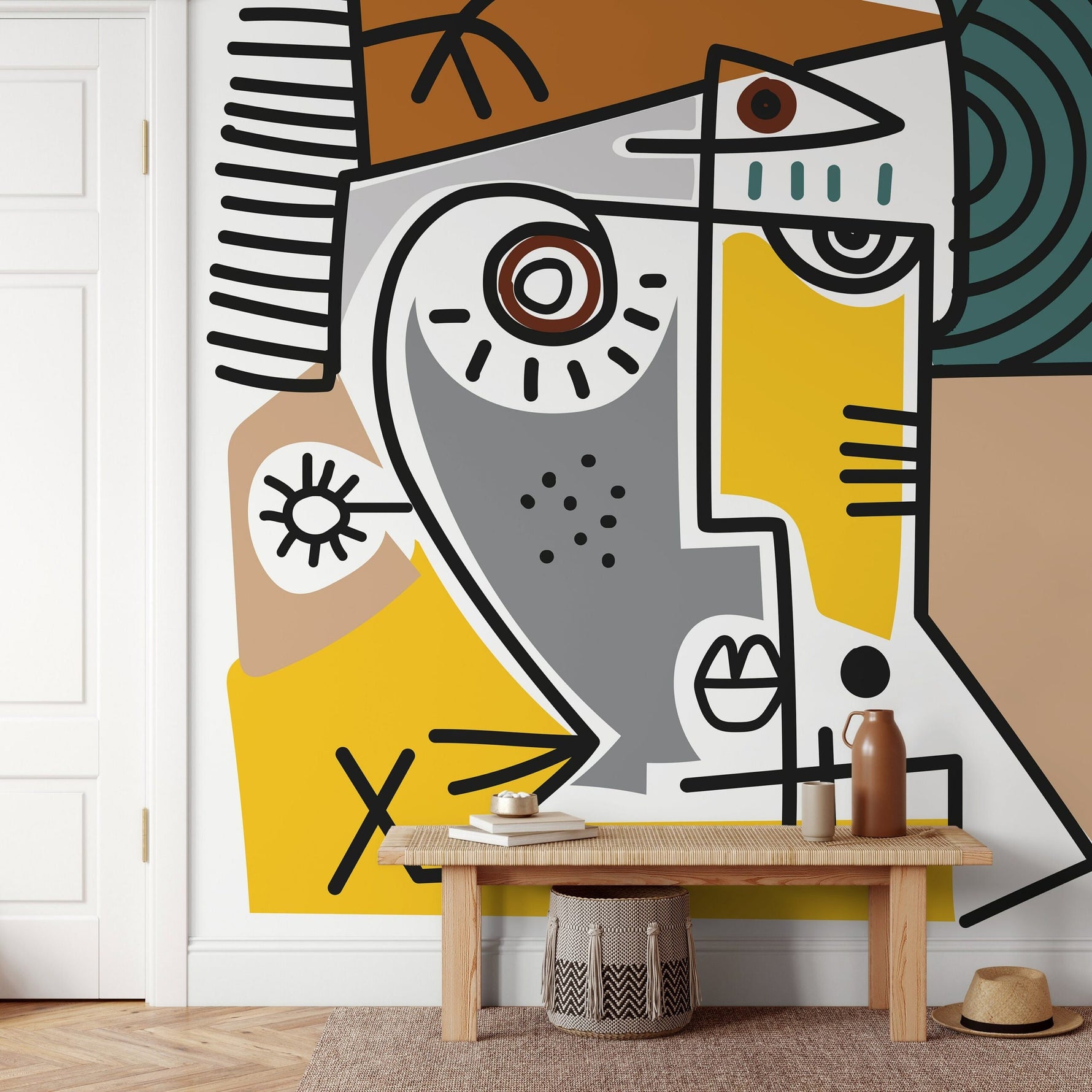 Abstract Faces Art Wallpaper - D570