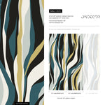 Contemporary art Wallpaper Abstract Waves Wallpaper Peel and Stick and Traditional Wallpaper - D615