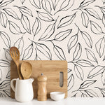 Wallpaper Peel and Stick Wallpaper Removable Wallpaper Home Decor Wall Art Wall Decor Room Decor / Minimalist Leaves Wallpaper - C425