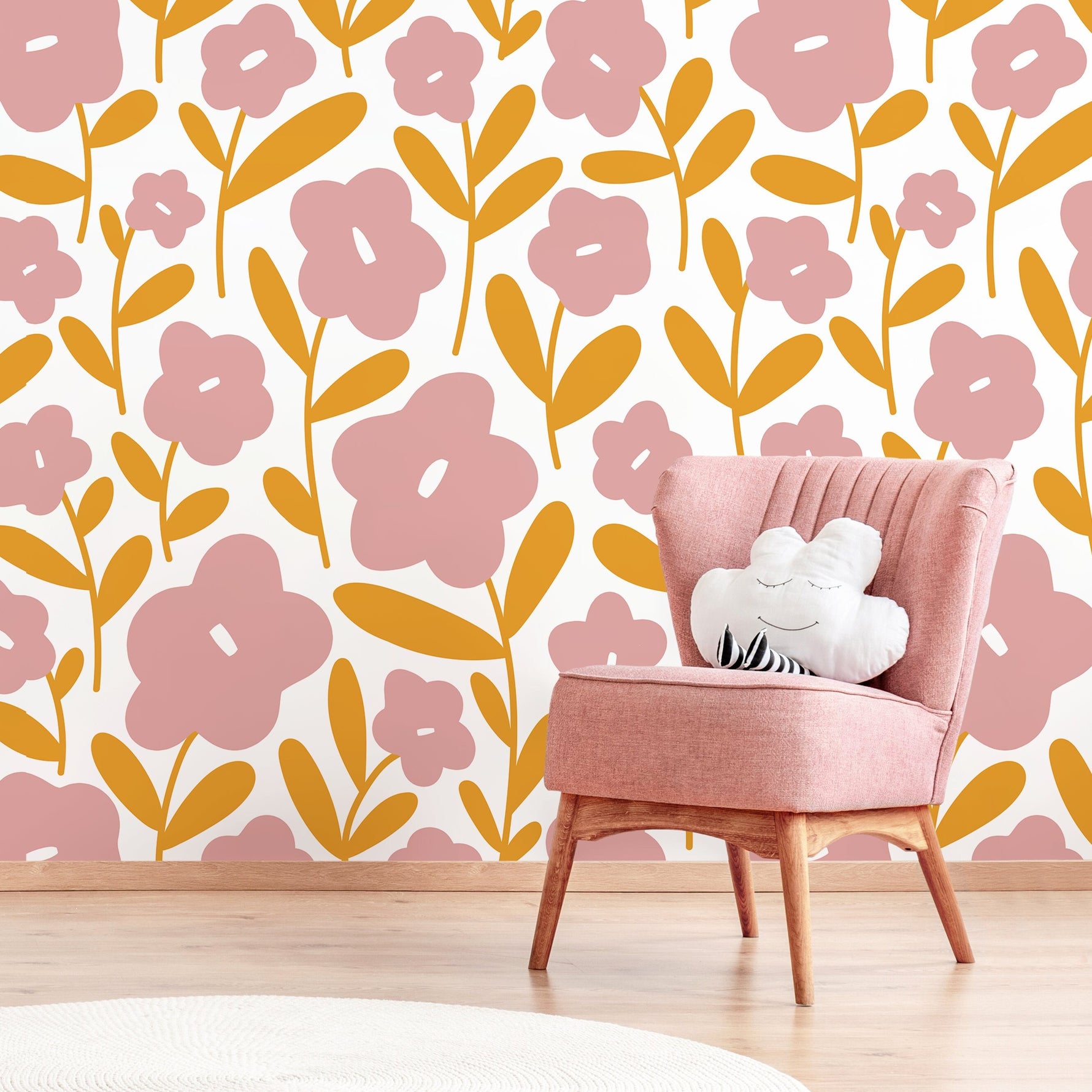 Wallpaper Peel and Stick Wallpaper Removable Wallpaper Home Decor Wall Art Wall Decor Room Decor / Cute Flower Wallpaper - C476