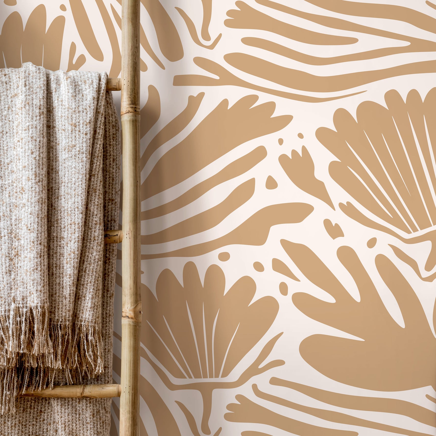 Yellow Floral Abstract Wallpaper Modern Wallpaper Peel and Stick and Traditional Wallpaper - D659