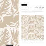 Neutral Leaf Abstract Wallpaper Boho Wallpaper Peel and Stick and Traditional Wallpaper - D665