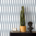 Wallpaper Peel and Stick Wallpaper Removable Wallpaper Home Decor Wall Art Wall Decor Room Decor / Navy Minimalist Lines Wallpaper - X141