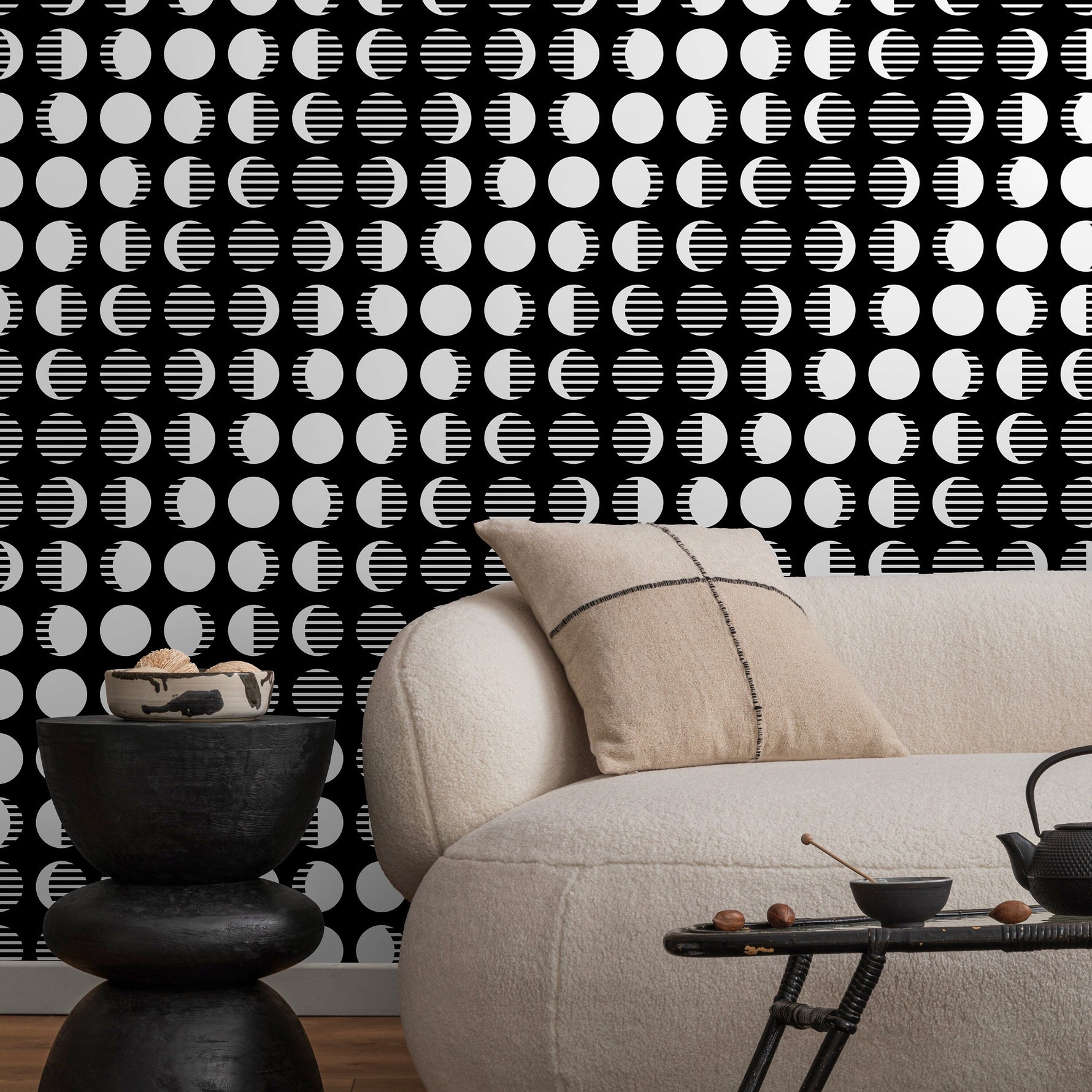 Removable Wallpaper Scandinavian Wallpaper Minimalist Circle Wallpaper Peel and Stick Wallpaper Wall Paper - D941