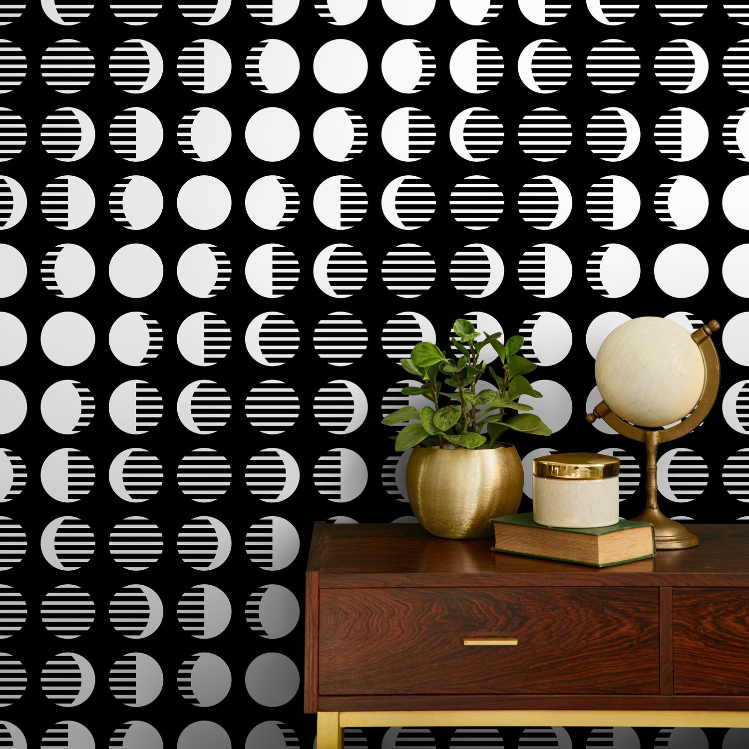 Removable Wallpaper Scandinavian Wallpaper Minimalist Circle Wallpaper Peel and Stick Wallpaper Wall Paper - D941