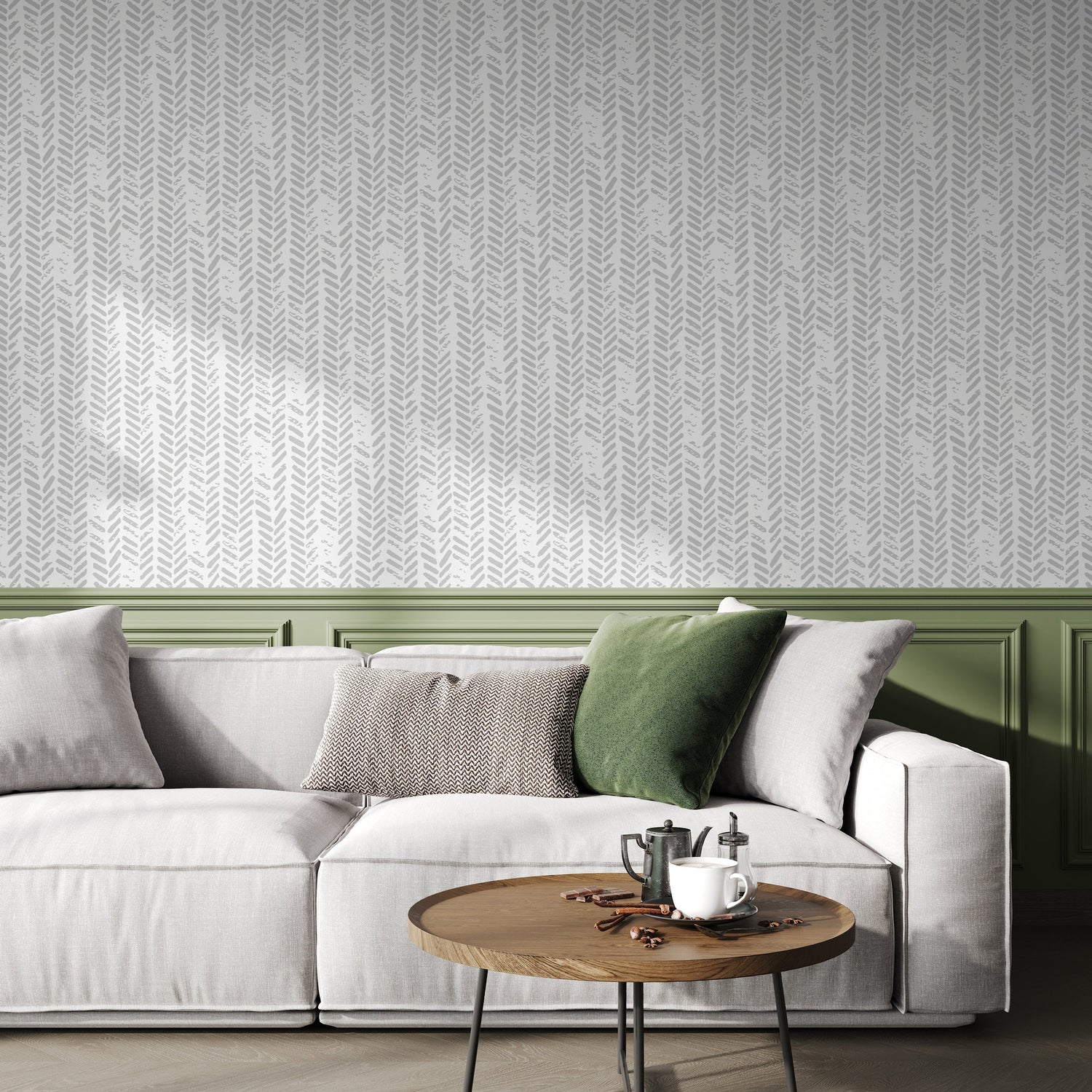 Temporary Wallpaper Removable Wallpaper Peel and Stick Wallpaper Wall Paper Wall Mural - Grunge Herringbone Wallpaper - D953