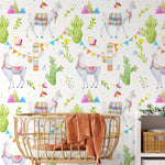 Wallpaper Peel and Stick Wallpaper Removable Wallpaper Home Decor Wall Art Wall Decor Room Decor / Cactus Animal Kids Wallpaper - A682