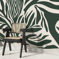 Thumbnail for Dark Green Abstract Wallpaper Contemporary Mural Peel and Stick and Traditional Wallpaper - D696