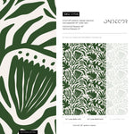 Olive Green Floral Wallpaper Abstract Wallpaper Peel and Stick and Traditional Wallpaper - D706