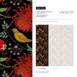 Floral Bird Wallpaper Chinoiserie Wallpaper Peel and Stick and Traditional Wallpaper - A904