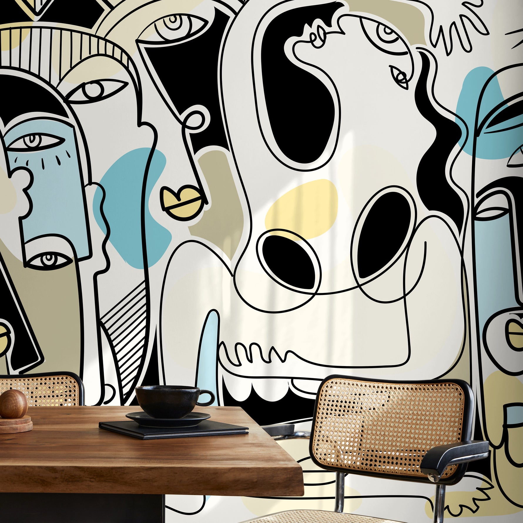 Abstract Faces Collage Wallpaper - D591