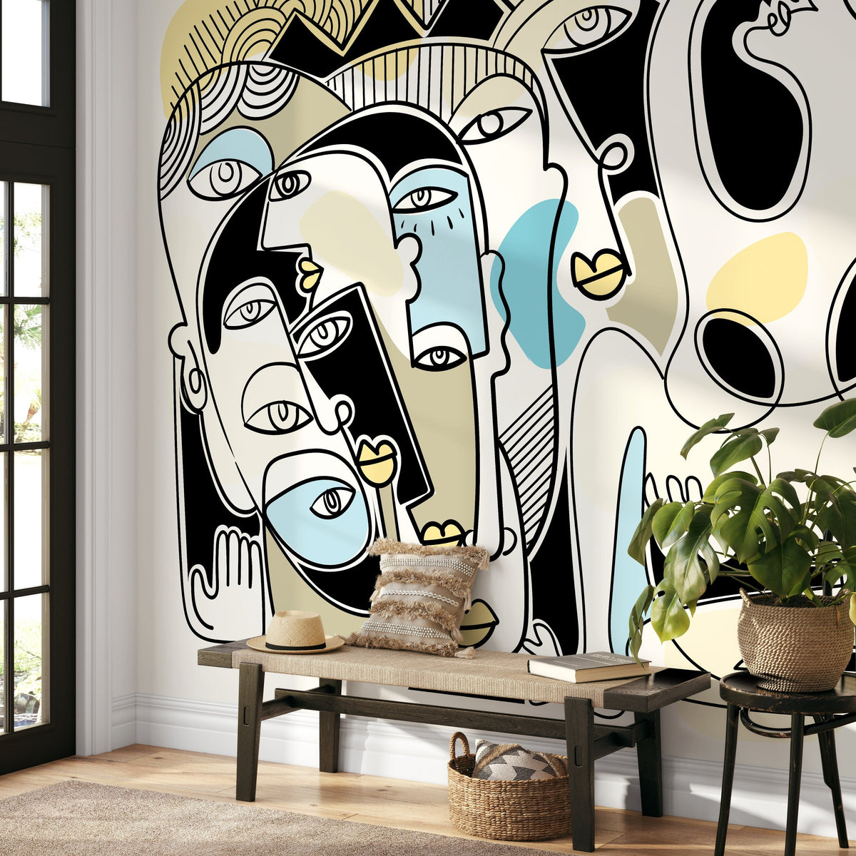 Abstract Faces Collage Wallpaper - D591