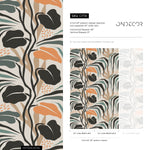 Tropical Boho Wallpaper Leaves Wallpaper Peel and Stick and Traditional Wallpaper - D718