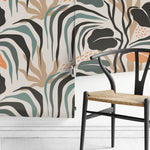 Tropical Boho Wallpaper Leaves Wallpaper Peel and Stick and Traditional Wallpaper - D718