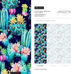 Floral Cactus Wallpaper Watercolor Wallpaper Peel and Stick and Traditional Wallpaper - B022