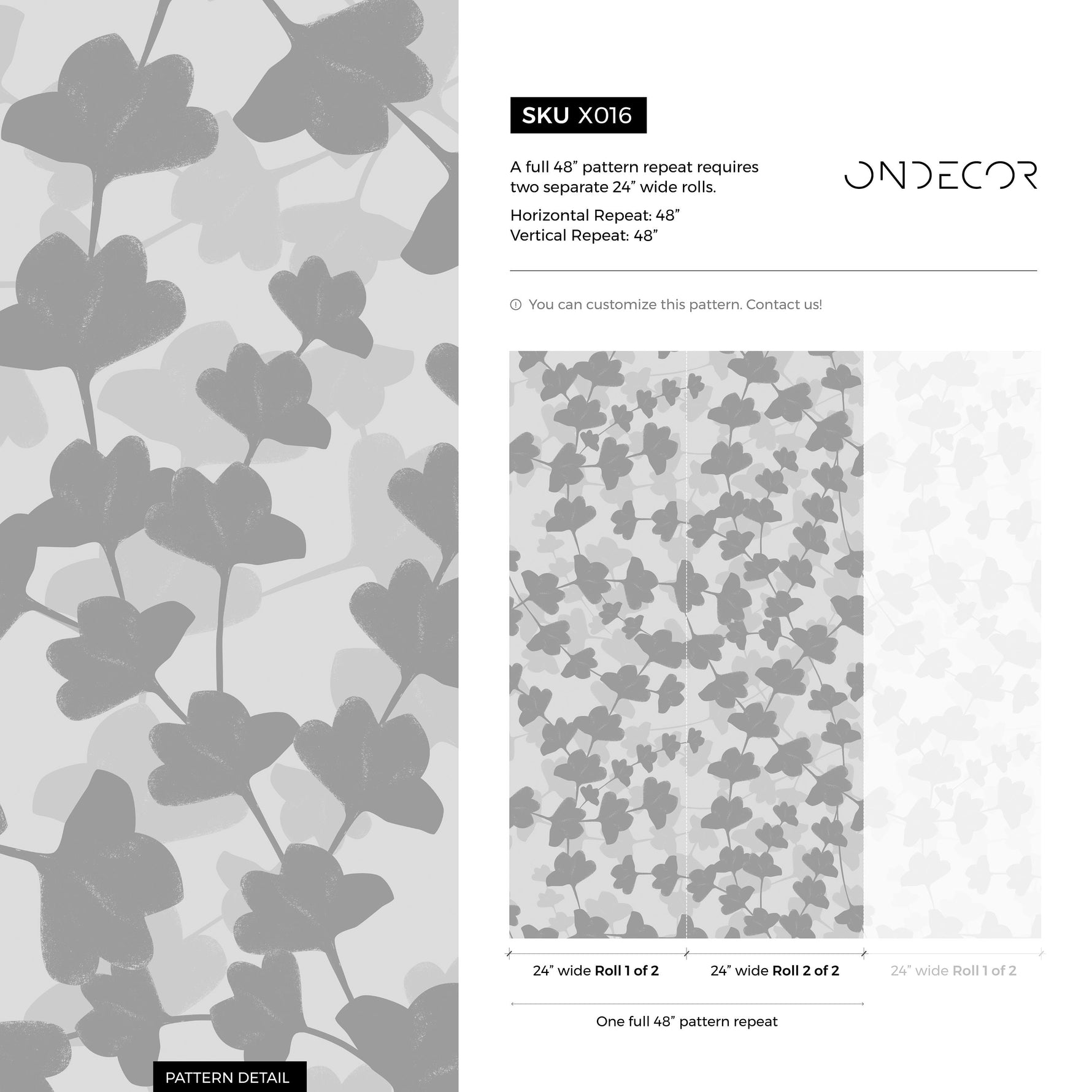 Ornamental Flowers Wallpaper - Removable Wallpaper Peel and Stick Wallpaper Wall Paper - X016