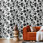 Wallpaper Peel and Stick Wallpaper Removable Wallpaper Home Decor Wall Art Wall Decor Room Decor / Black and White Ink Wallpaper - A665