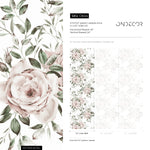 Light Roses Wallpaper Vintage Wallpaper Peel and Stick and Traditional Wallpaper - D644