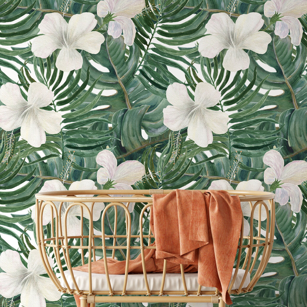 Wallpaper Peel and Stick Wallpaper Removable Wallpaper Home Decor Wall Decor Room Decor / Tropical Jungle Wallpaper Floral Wallpaper - D957