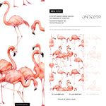 Watercolor Flamingos Wallpaper - Removable Wallpaper Peel and Stick Wallpaper Wall Paper Wall Mural - B323