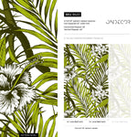 Removable Wallpaper Peel and Stick Wallpaper Wall Paper Wall Mural - Colorful Tropical Leaves Wallpaper - B420