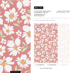 Pink Floral Daisies Wallpaper / Peel and Stick Wallpaper Removable Wallpaper Home Decor Wall Art Wall Decor Room Decor - C691