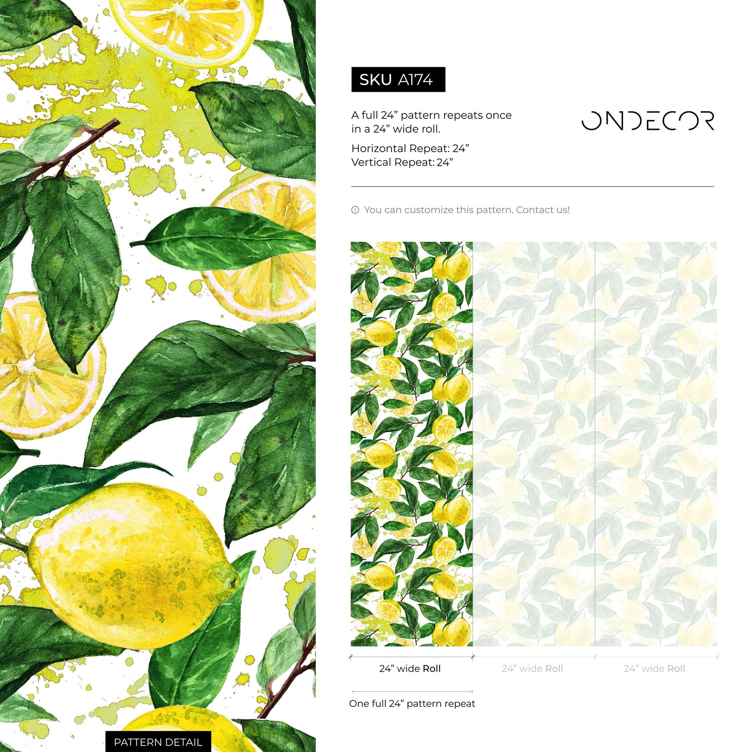 Wallpaper Peel and Stick Wallpaper Removable Wallpaper Home Decor Wall Art Wall Decor Room Decor / Tropical Yellow Lemon Wallpaper - A174