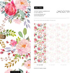 Watercolor Floral Wallpaper, Removable Wall Decor, Temporary Wallpaper, Peel and Stick Wallpaper, Wall Paper Removable - A184