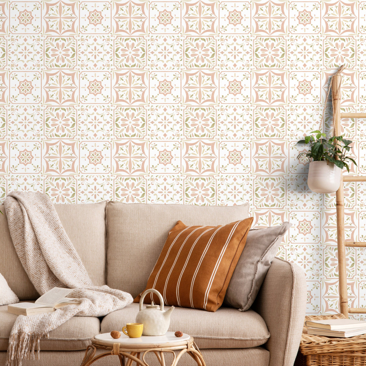 Removable Wallpaper Scandinavian Wallpaper Temporary Wallpaper Flowers Wallpaper Peel and Stick Wallpaper Wall Paper - D945