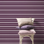 Purple Striped Wallpaper Modern Wallpaper Peel and Stick and Traditional Wallpaper - D760