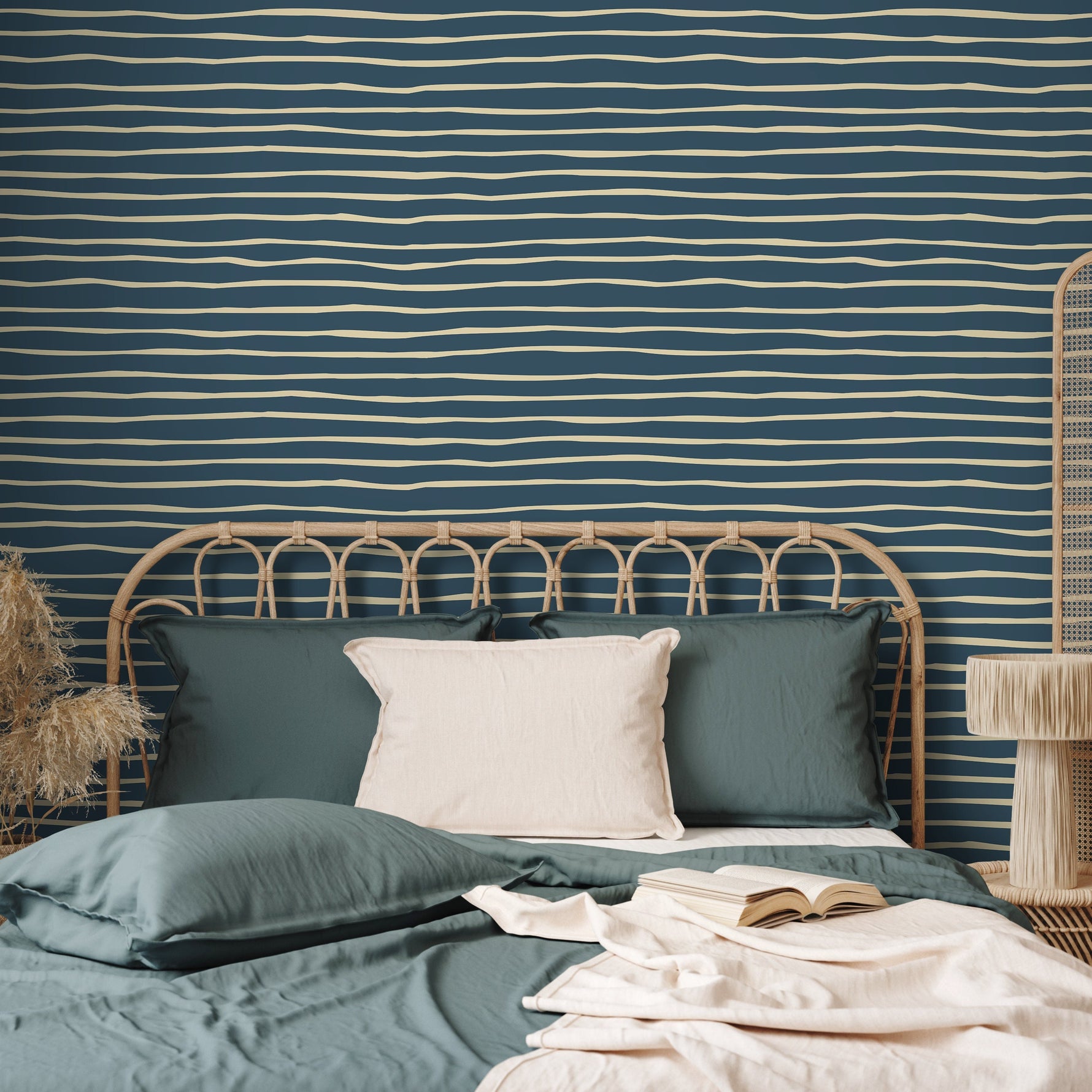 Unique Striped Wallpaper Modern Waves Wallpaper Peel and Stick and Traditional Wallpaper - D776