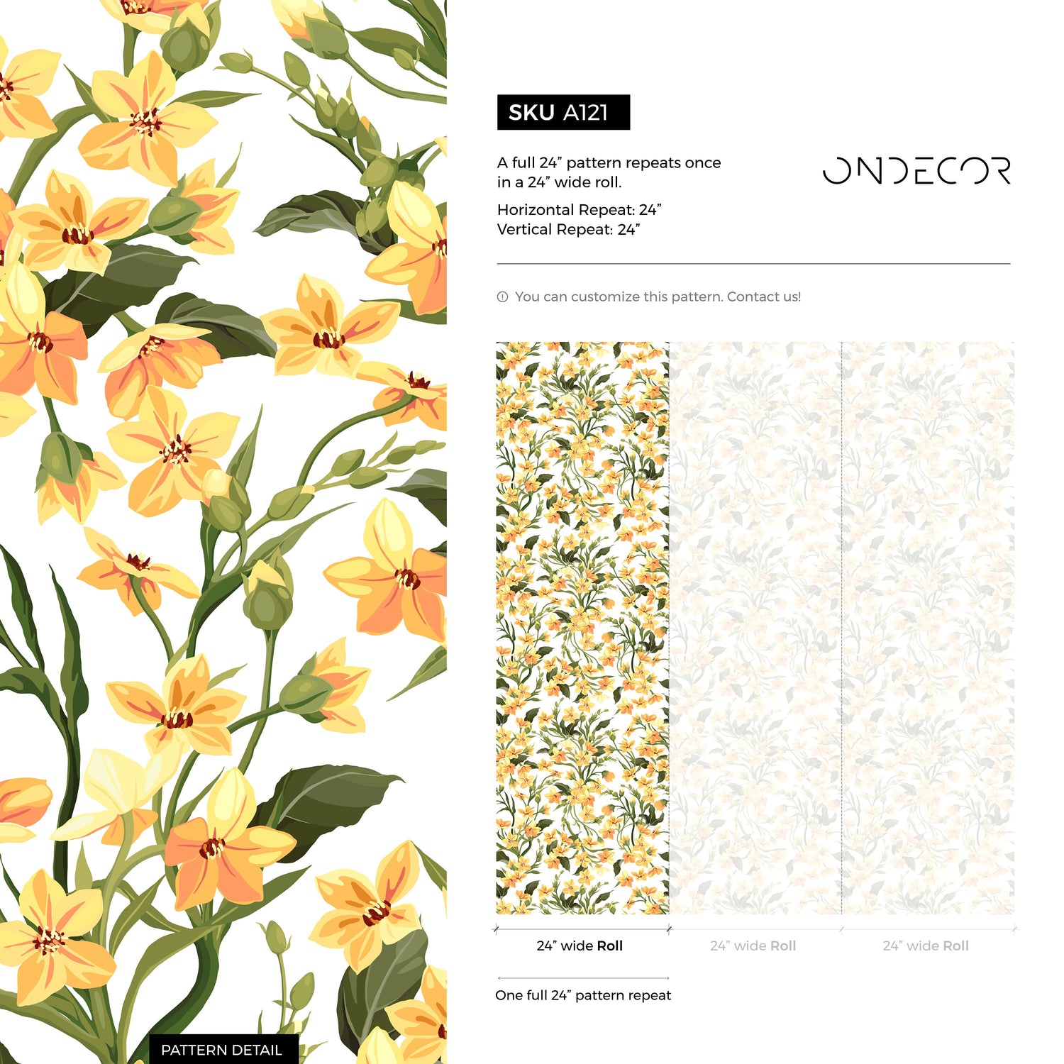 Sunny Floral Delight Wallpaper - A121