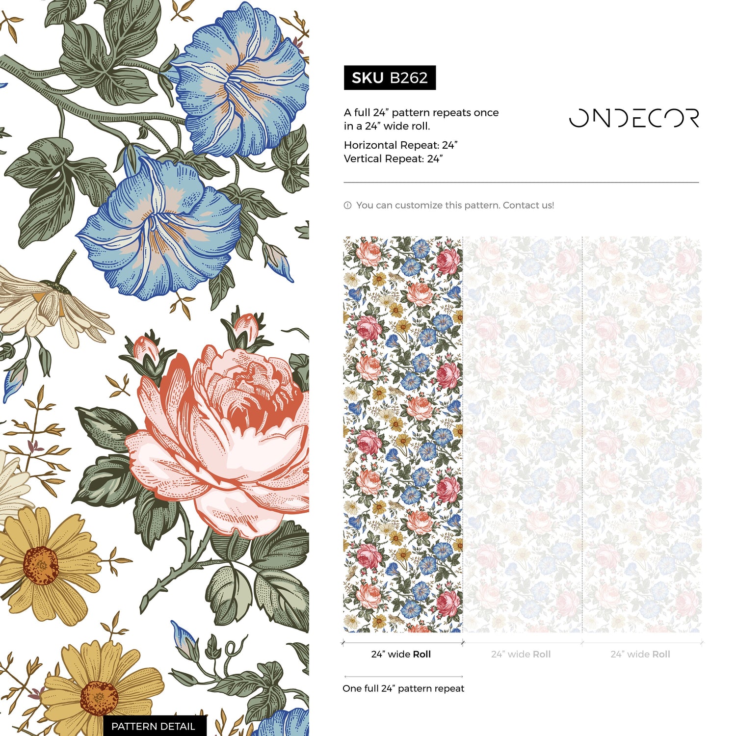 Floral Elegance Wallpaper - SKU B262