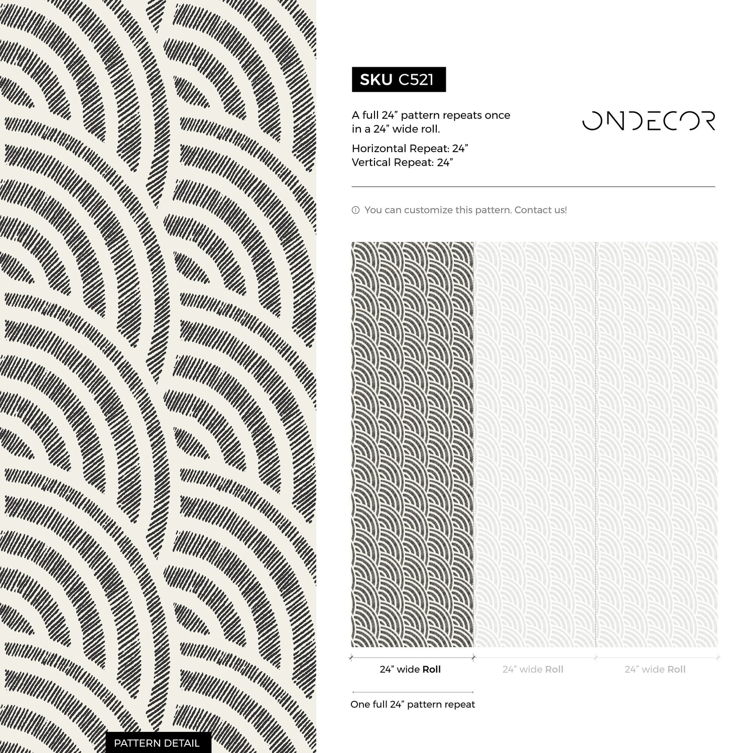 Monochromatic Line Pattern Wallpaper - C521