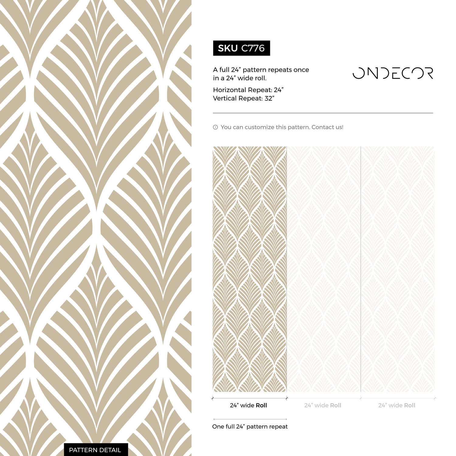 Geometric Leaf Pattern Wallpaper - C776