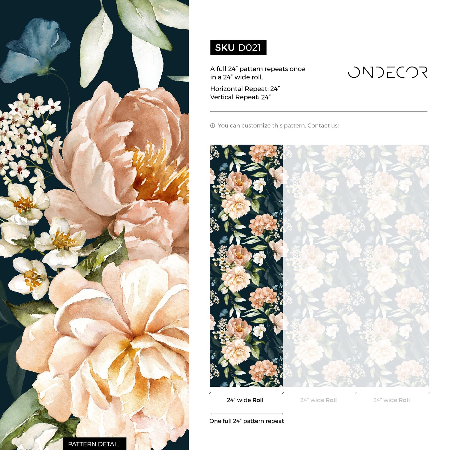 Elegant Floral Bloom Wallpaper - D021