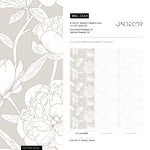 Light Boho Peony Wallpaper Peel and Stick Removable Repositionable Large Floral Minimalistic Abstract - ZAAK