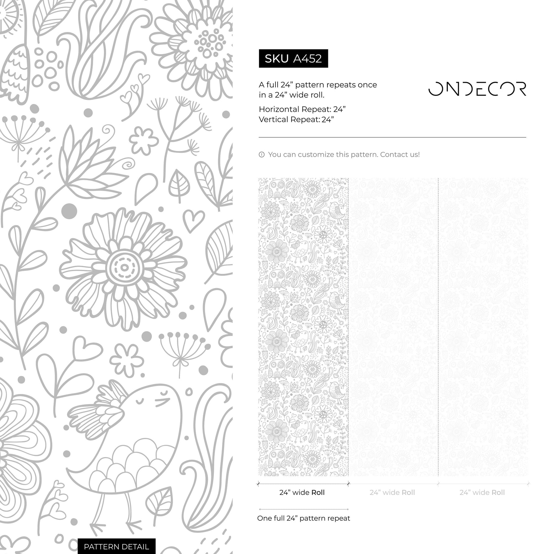 Floral and Fauna Illustrations Wallpaper - A452