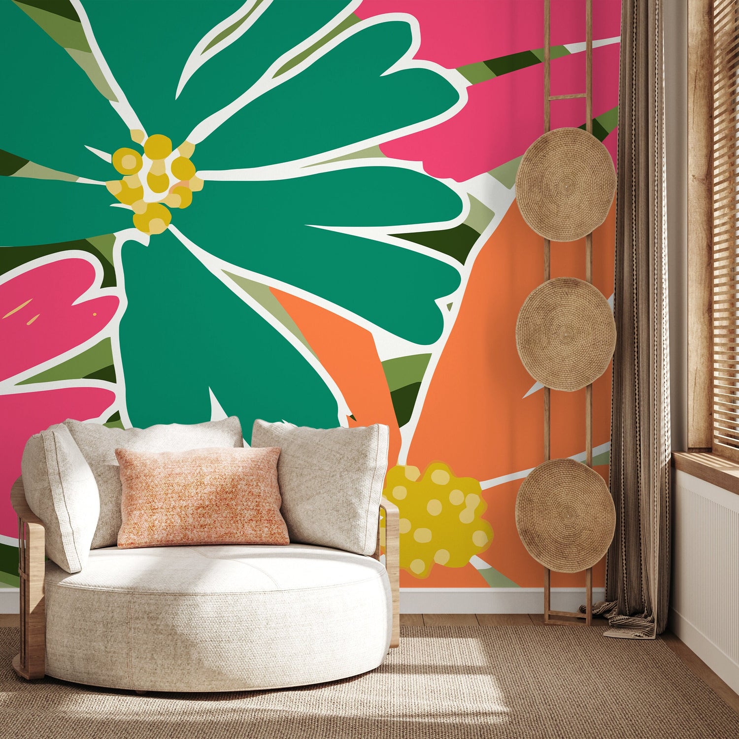 Vibrant Floral Explosion Wallpaper - C133