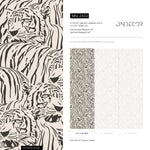 Neutral Boho Tiger Wallpaper Removable Peel and Stick Wallpaper, Animal Print Repositionable Peel and Stick Wallpaper - ZADZ