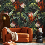 Wallpaper Peel and Stick Wallpaper Removable Wallpaper Home Decor Wall Art Wall Decor Room Decor / Botanical Leaves Wallpaper - B233