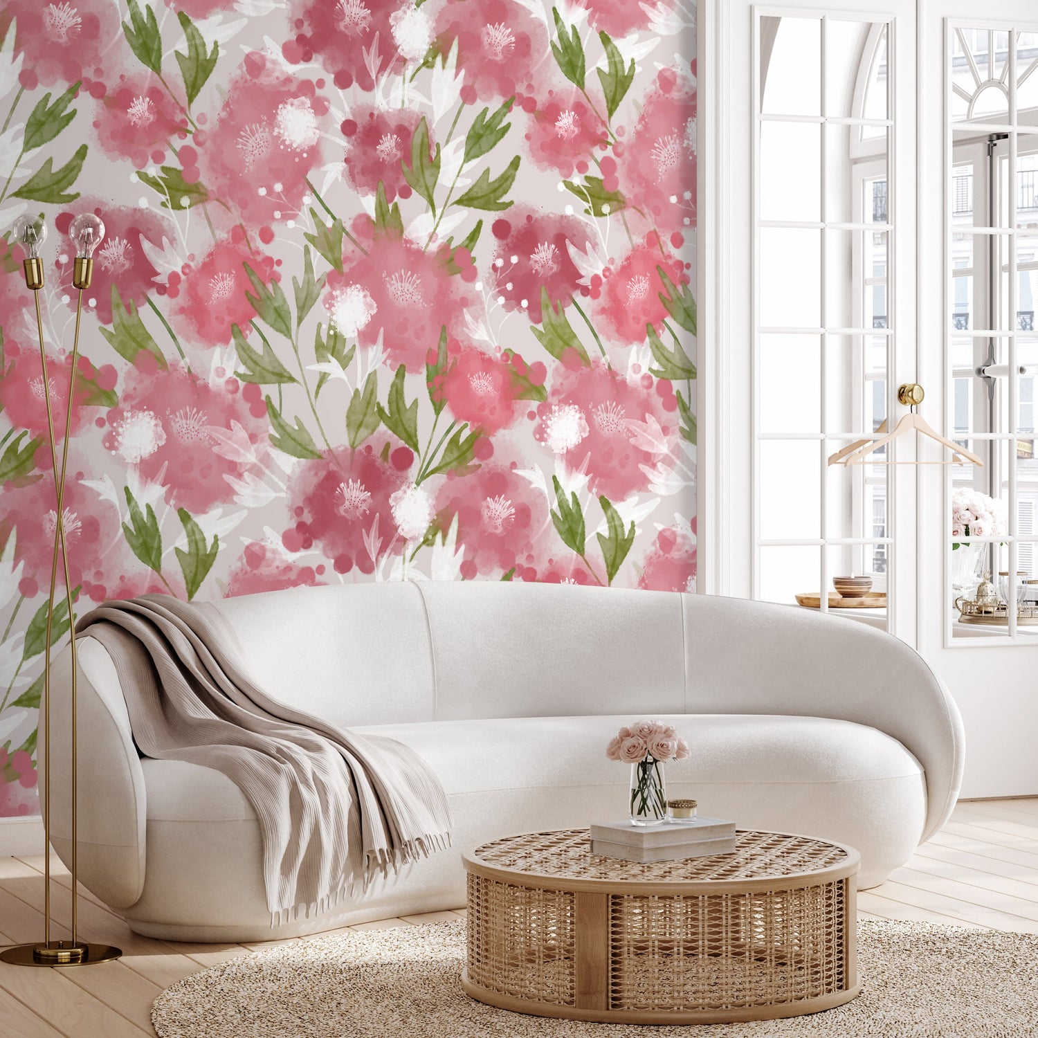 Watercolor Floral Harmony Wallpaper - X129