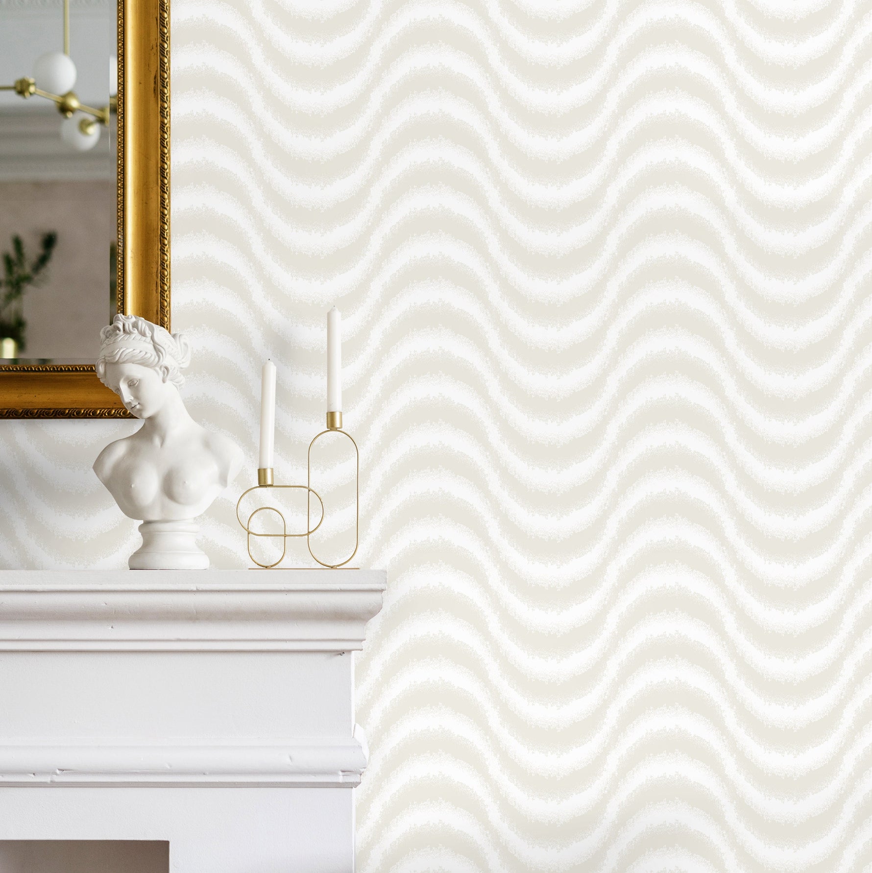 Wallpaper Peel and Stick Wallpaper Removable Wallpaper Home Decor Wall Art Wall Decor Room Decor / Retro Beige Chevron Wallpaper - C534