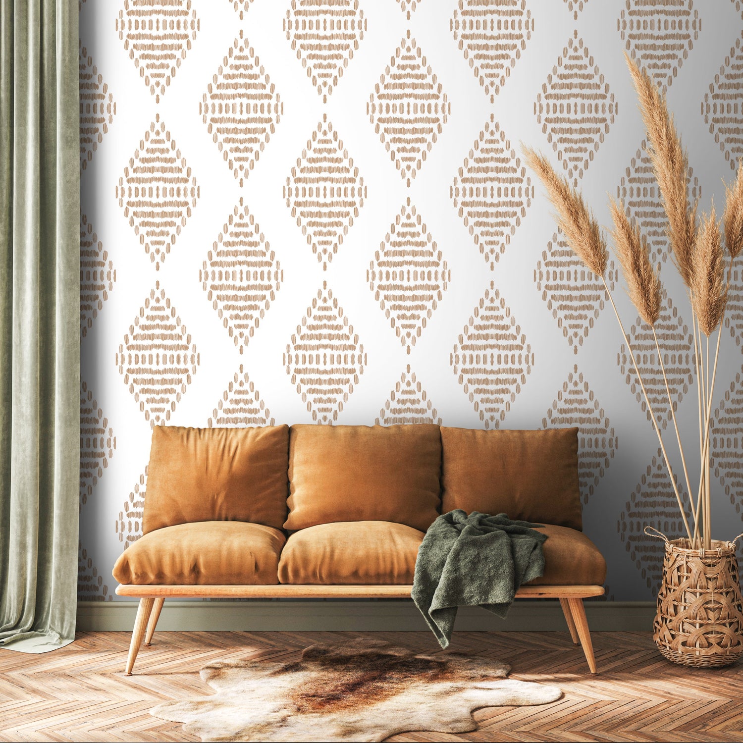 Wallpaper Peel and Stick Wallpaper Removable Wallpaper Home Decor Wall Art Wall Decor Room Decor / Diamond Line Art Wallpaper - C602