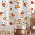 Cute Floral Kids Wallpaper / Peel and Stick Wallpaper Removable Wallpaper Home Decor Wall Art Wall Decor Room Decor - C710