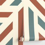 Striped Geometric Wallpaper Modern Wallpaper Peel and Stick and Traditional Wallpaper - D733