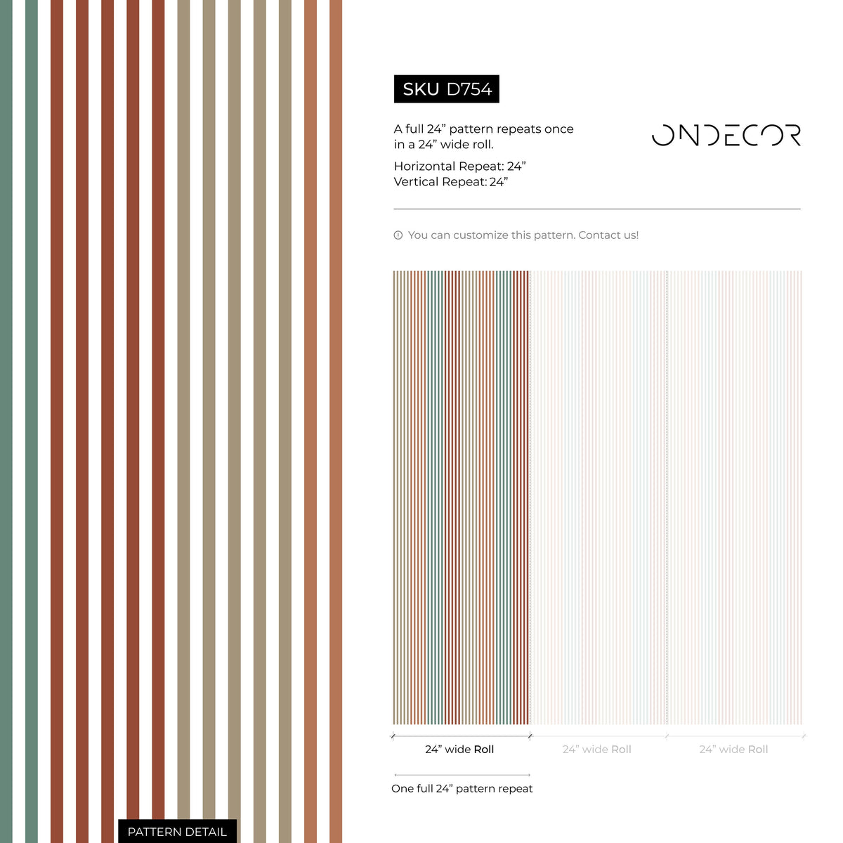 Modern Striped Wallpaper Geometric Wallpaper Peel and Stick and Traditional Wallpaper - D754