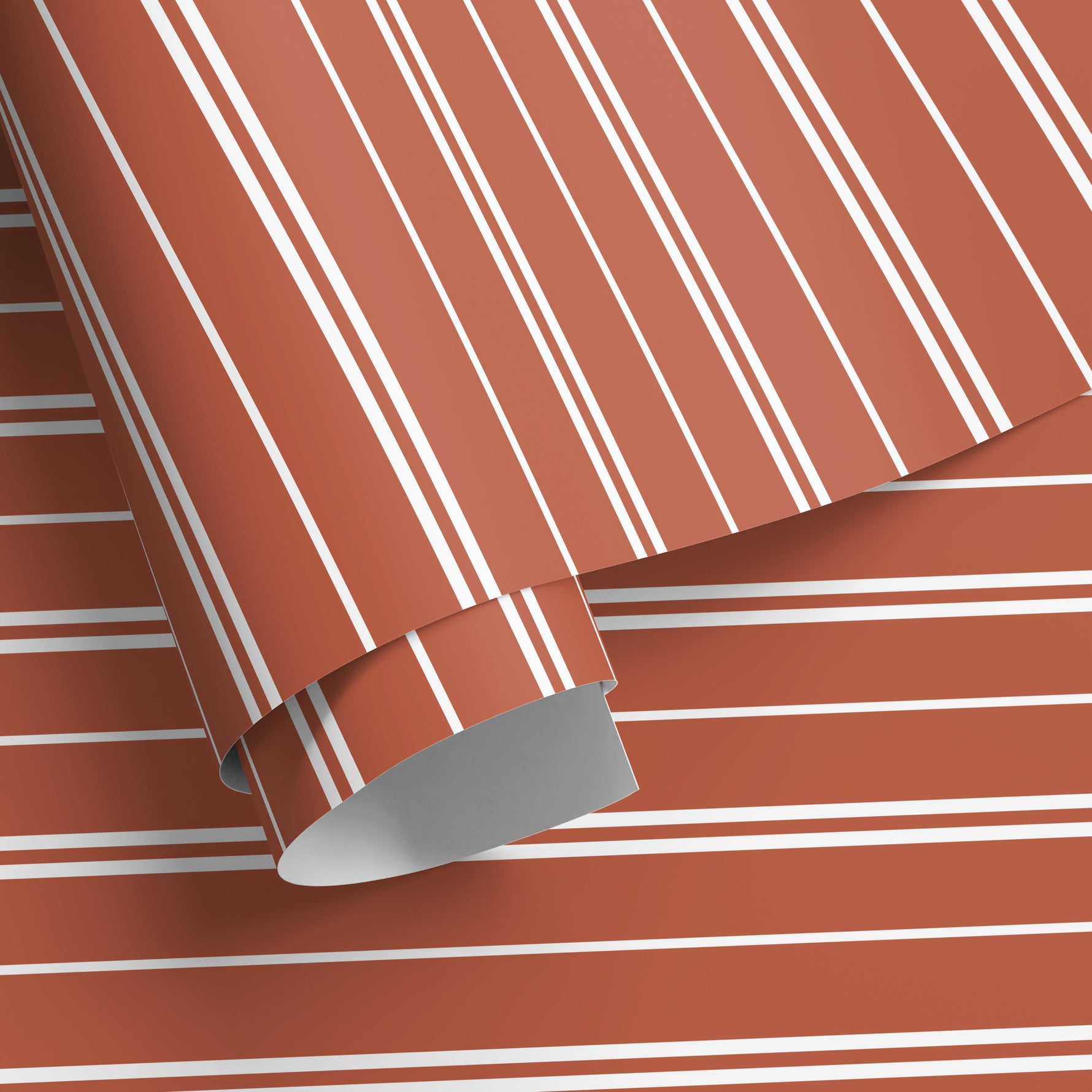 Terracotta Striped Wallpaper Modern Wallpaper Peel and Stick and Traditional Wallpaper - D761